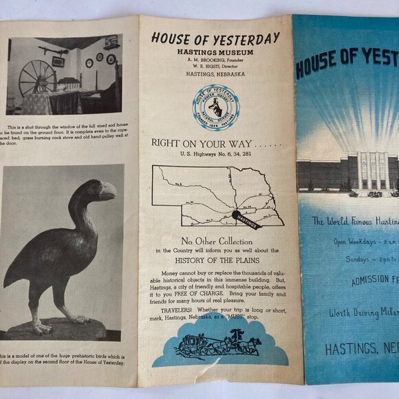 Vintage House of Yesterday Hastings Museum Brochure Nebraska World Famous - Picture 5 of 5